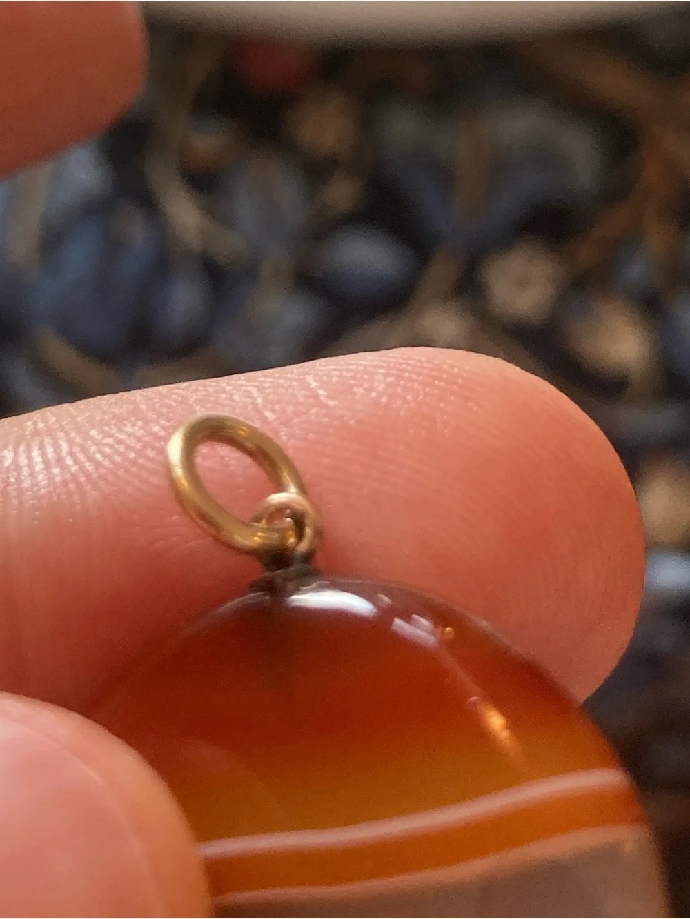 Antique Victorian Banded Agate Gold-Filled Charm/Pendant